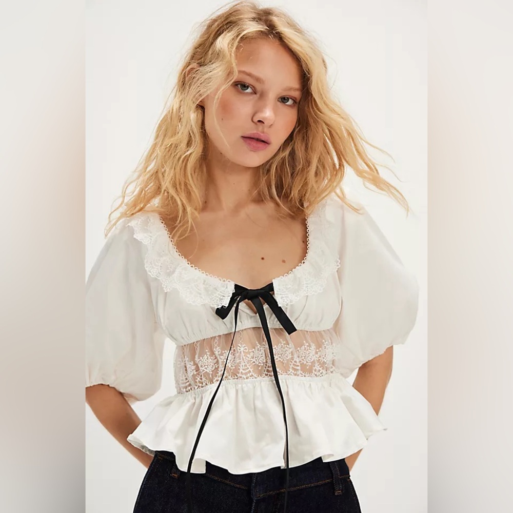 For Love & Lemons Marsha Top‎ Free People Medium Black & White